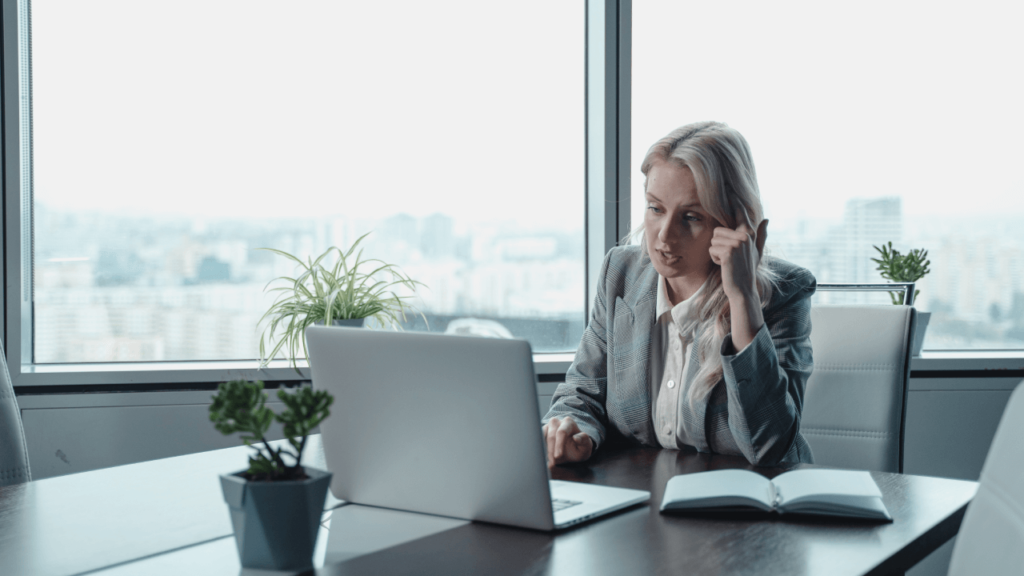 Woman stressed at work