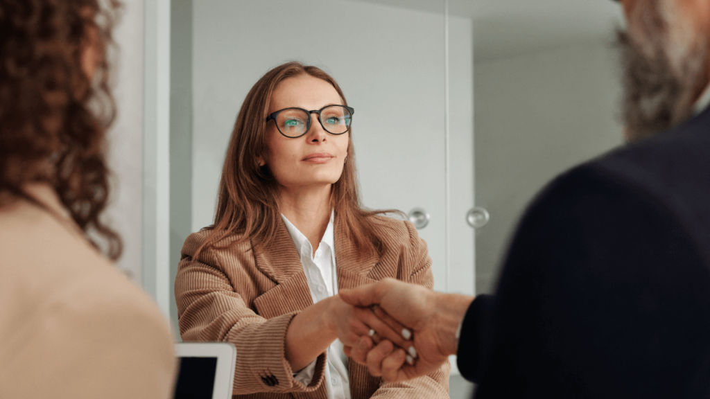 Handshake during interview