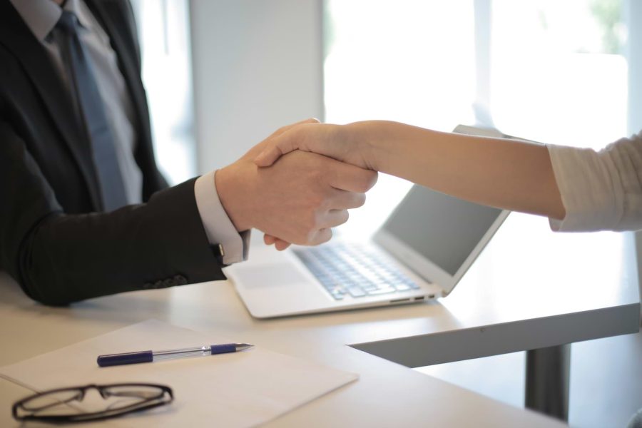 handshake, hiring an employee